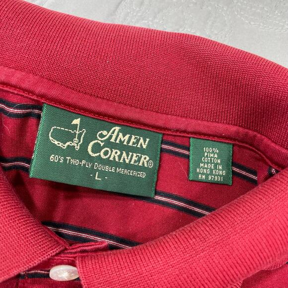 Masters Red and Black Striped Polo Shirt - Picture 4 of 7